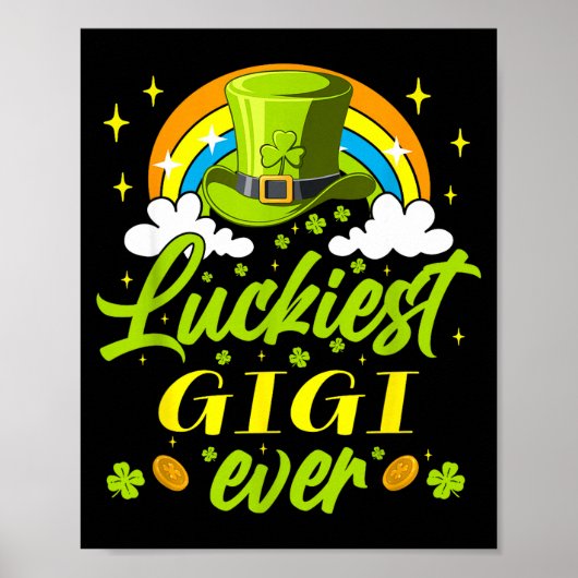 Glücklichste Gigi ever shamrocks lucky St. Patrick Poster (Vorne)