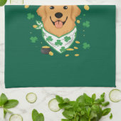 Glücklichste Golden Retriever-Mutter St. Patrick's Geschirrtuch (Gefaltet)