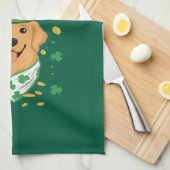 Glücklichste Golden Retriever-Mutter St. Patrick's Geschirrtuch (Viertel Falte)