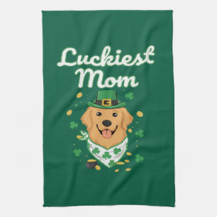 Glücklichste Golden Retriever-Mutter St. Patrick's Geschirrtuch