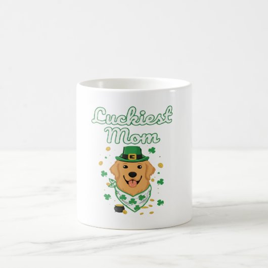 Glücklichste Golden Retriever-Mutter St. Patrick's Kaffeetasse (Mittel)