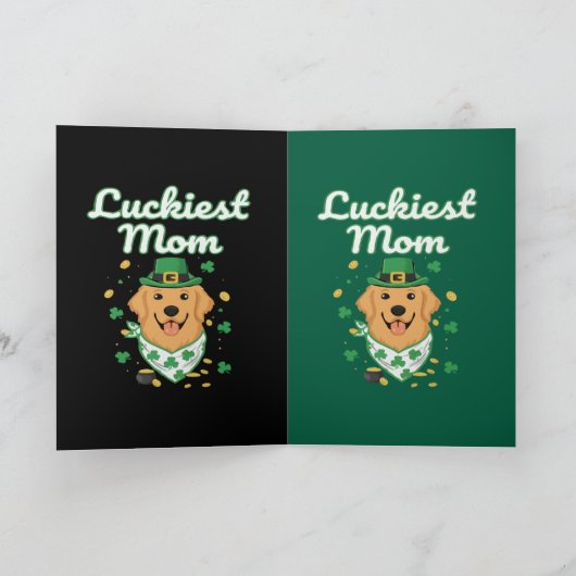 Glücklichste Golden Retriever-Mutter St. Patrick's Karte (Innenseite)
