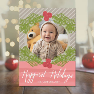 Glücklichste Holidays Whimsical Branches mit 1 Fot Feiertagskarte