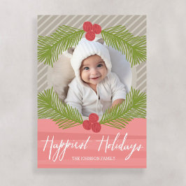 Glücklichste Holidays Whimsical Branches mit 1 Fot Feiertagskarte