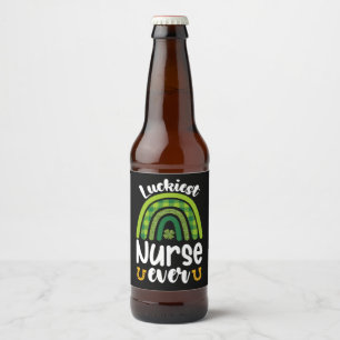 Glücklichste Krankenschwester je St Patrick's Day Bierflaschenetikett