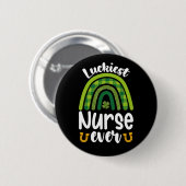 Glücklichste Krankenschwester je St Patrick's Day Button (Vorne & Hinten)