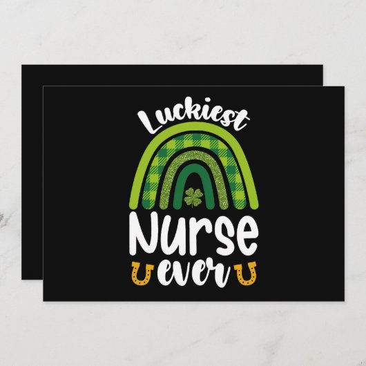 Glücklichste Krankenschwester je St Patrick's Day Einladung (Vorne/Hinten)
