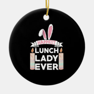 Glücklichste Mittagessen-Lady Aller Zeiten Osterso Keramik Ornament
