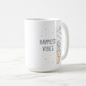 Glücklichste Stimmung Katzen Süß Ästhetik Kaffeetasse (VorderseiteRechts)