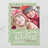 Glücklichste Weihnachts-Script-Fotokarte Feiertagskarte (Vorne/Hinten)