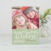 Glücklichste Weihnachts-Script-Fotokarte Feiertagskarte (Stehend Vorderseite)