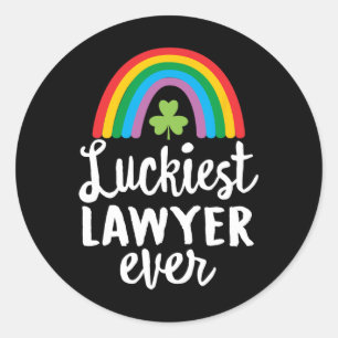 Glücklichster Anwalt Aller St. Patrick Tag Shamroc Runder Aufkleber