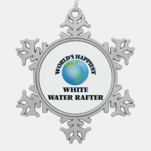 Glücklichster das weiße Wasser-Dachsparren der Schneeflocken Zinn-Ornament