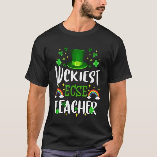 Glücklichster ECSE-Lehrer St. Patricks Day Leprech T-Shirt (Vorderseite)