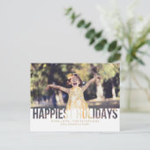 Glücklichster Feiertags-Weihnachtsgruß Feiertagspostkarte (Stehend Vorderseite)