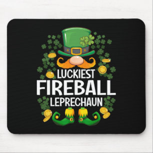Glücklichster Fireball-Kobold St. Patrick's Day Pa Mousepad