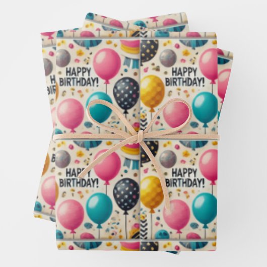 glücklichster Geburtstag Geschenkpapier Set (Beispiel)