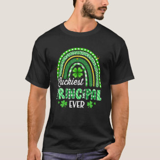 Glücklichster Hauptlehrer je Rainbow St Patrick T-Shirt