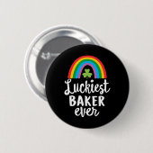 Glücklichster Ker je St. Patrick Tag Shamrocks Button (Vorne & Hinten)