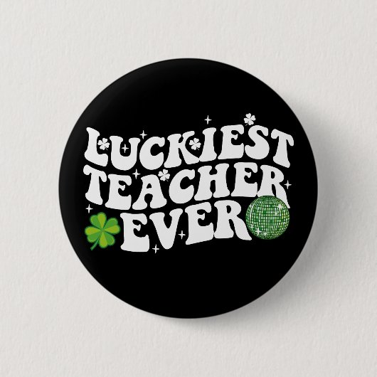 Glücklichster Lehrer aller Zeiten Disco-Kugel Sham Button (Vorderseite)