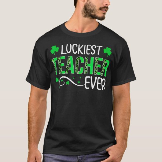 Glücklichster Lehrer je Happy St Patrick's Day Tea T-Shirt (Vorderseite)