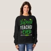 Glücklichster Lehrer je St Patrick S Day Liebe Fu Sweatshirt (Vorne ganz)