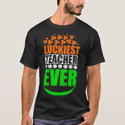 Glücklichster Lehrer je St Patricks Day Irish Clov T-Shirt (Vorderseite)