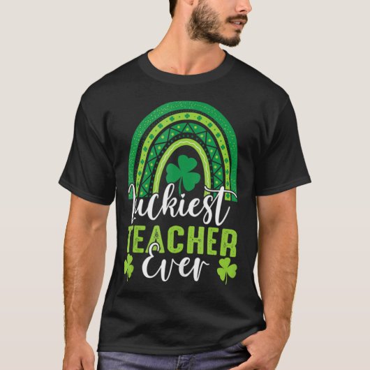 Glücklichster Lehrer je St Patricks Day Rainbow T-Shirt (Vorderseite)