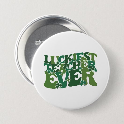 Glücklichster Lehrer | St. Patrick's Day Button (Vorne & Hinten)