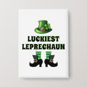 Glücklichster Leprechaun Matching St. Patrick's Da Button (Vorderseite)