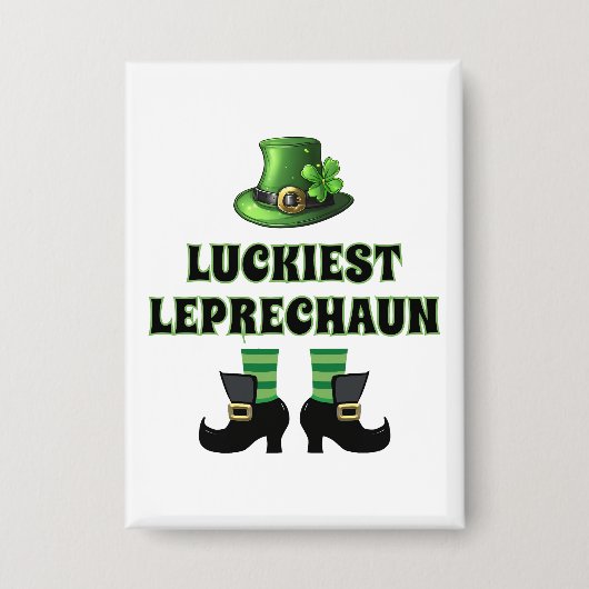 Glücklichster Leprechaun Matching St. Patrick's Da Button (Vorderseite)