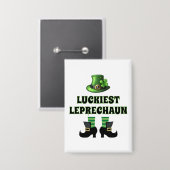 Glücklichster Leprechaun Matching St. Patrick's Da Button (Vorderseite/Rückseite)