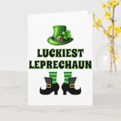 Glücklichster Leprechaun passendes St Patricks Day Karte (Gelbe Blume)
