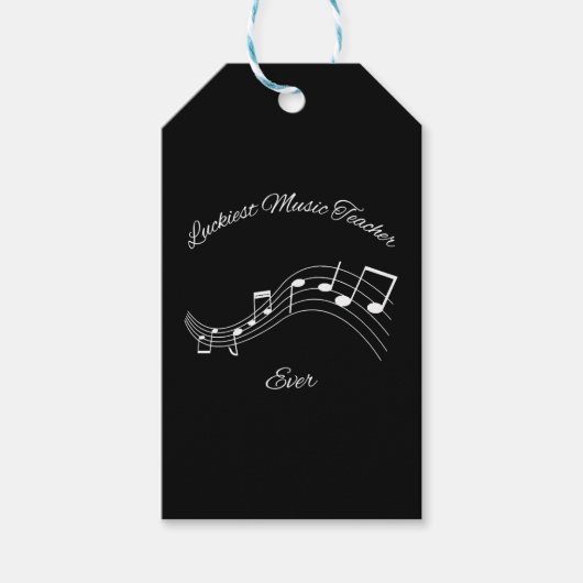 Glücklichster Musiklehrer je Geschenkanhänger (Vorderseite)