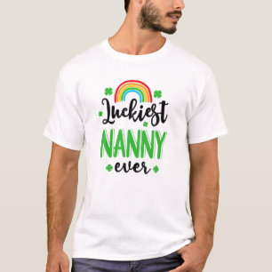 Glücklichster Nanny Ever St.Patrick's Day Regenbog T-Shirt