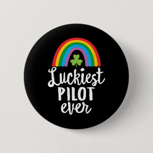 Glücklichster Pilot Aller Zeiten St. Patrick's Day Button