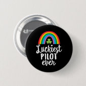 Glücklichster Pilot Aller Zeiten St. Patrick's Day Button (Vorne & Hinten)
