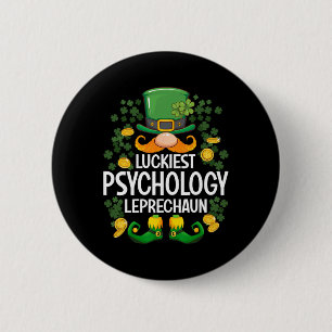 Glücklichster Psychologie-Leprechaun St. Patricks Button