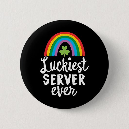 Glücklichster Server Aller Zeiten St. Patrick Tag Button (Vorderseite)