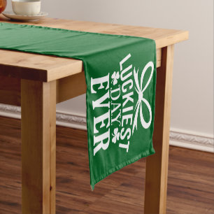 Glücklichster Tag je St Patricks Day Irish Lucky Kurzer Tischläufer