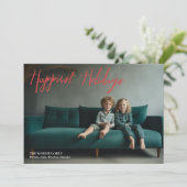 Glücklichster Urlaub Modernes Foto Weihnachten Rot (Stehend Vorderseite)