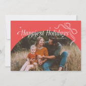 Glücklichster Urlaub Roter Weihnachtsausweis Feiertagskarte (Vorderseite)