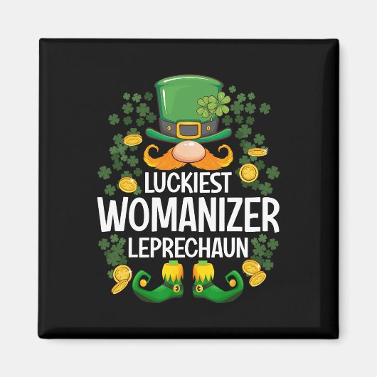 Glücklichster Womanizer Leprechaun St Patricks Day Magnet (Vorne)