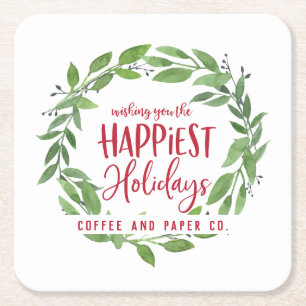 Glücklichstes Firmenkundengeschäftweihnachten de Rechteckiger Pappuntersetzer