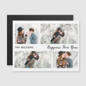 glücklichstes neues Jahr schicke moderne Multi-Fot Magnetkarte (Vorne/Hinten)