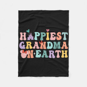 Glücklichstes Oma auf Erden Groovy Mama Muttertag Fleecedecke
