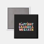 Glücklichstes Oma auf Erden Groovy Mama Muttertag Magnet (Vorderseite/Rückseite)