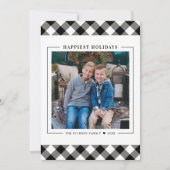 Glücklichstes Schwarzes Buffalo Kariertes Foto Feiertagskarte (Vorderseite)