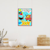 Glückposter mit Clown und Ballons Poster (Küche)