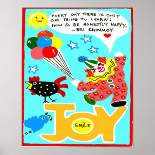 Glückposter mit Clown und Ballons Poster